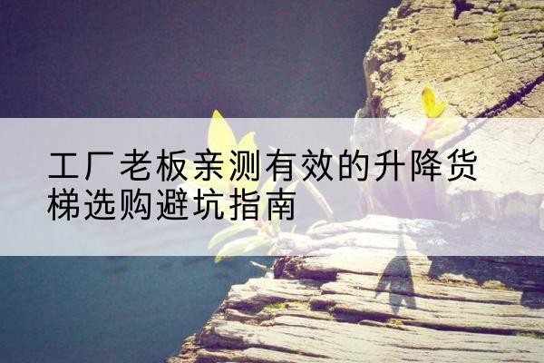 宜丰升降货梯怎么选-工厂老板亲测有效的升降货梯选购避坑指南