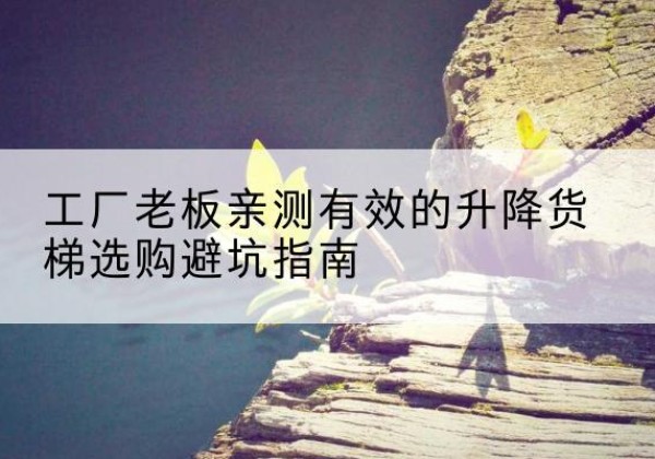 宜丰升降货梯怎么选-工厂老板亲测有效的升降货梯选购避坑指南